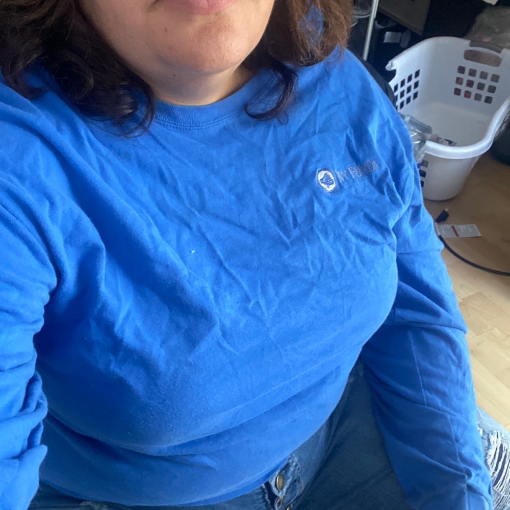 Blue XL long sleeved shirt